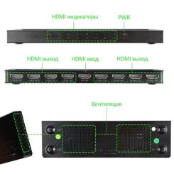Разветвитель PowerPlant HDMI 1x8 V1.4 Фото 2