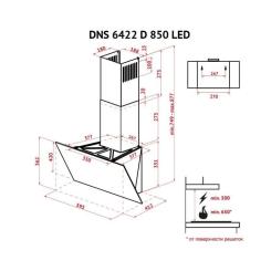 Вытяжка кухонная Perfelli DNS 6422 D 850 BL LED Фото 11