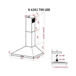 Вытяжка кухонная Perfelli K 6202 SG 700 LED Фото 8