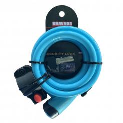 Замок велосипедный Bravvos LOC-065-110 Key 12mm х 1500mm Blue Фото