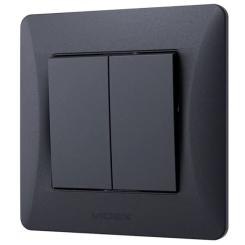 Выключатель Videx BINERA 2кл черный графит Фото
