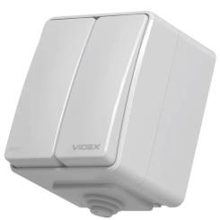 Выключатель Videx BINERA IP65 зовнішній 2кл сірий Фото