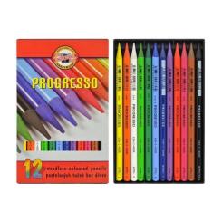 Карандаши цветные Koh-i-Noor Progresso бездревесные 12 цветов Фото 1
