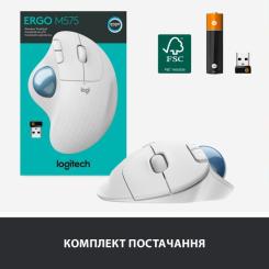 Мышка Logitech Ergo M575 Wireless Trackball Off-white Фото 7