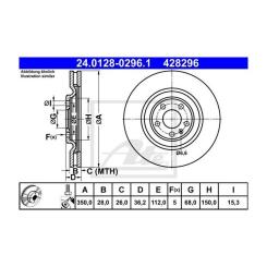 Тормозной диск ATE 24-0128-0296-1-02 Фото