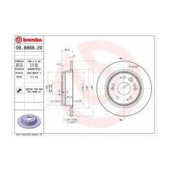 Тормозной диск Brembo 08.8868.20 Фото 1