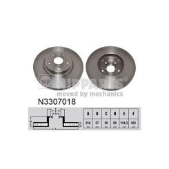 Тормозной диск Nipparts N3307018 Фото