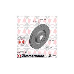 Тормозной диск ZIMMERMANN 100.3357.52 Фото