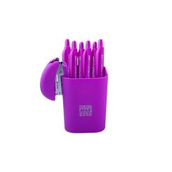 Подставка для ручек Buromax Rubber Touch Квадратная Фиолетовая Фото 3