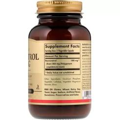 Антиоксидант Solgar Ресвератрол, Resveratrol, 100 мг, 60 вегетаріанськ Фото 1