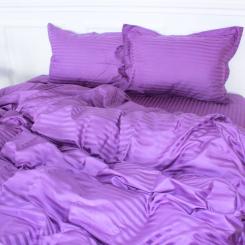 Постельное белье MirSon Satin Stripe 30-0009 Purple 200х220 Евро Фото 1