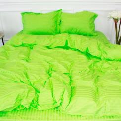 Постельное белье MirSon SatinStripe 30-0016LightGreen 200х220 Євро Фото
