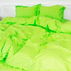 Постельное белье MirSon SatinStripe 30-0016LightGreen 200х220 Євро Фото 1