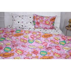 Постельное белье MirSon Бязь 17-0512 Bombs pink Євро Фото 1