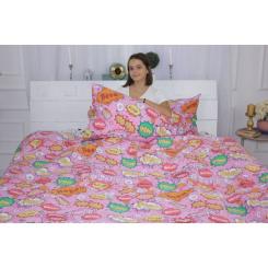 Постельное белье MirSon Бязь 17-0512 Bombs pink Євро Фото 3