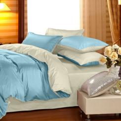 Постельное белье MirSon Сатин Premium 0845 + 0840 Evans Евро Фото