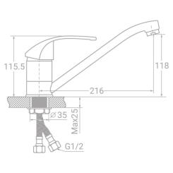 Смеситель TAU SD-1B243C Фото 1