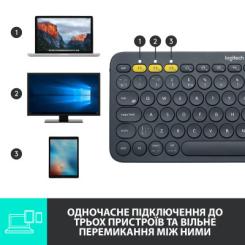 Клавиатура Logitech K380 Multi-Device Bluetooth UA Graphite Фото 6