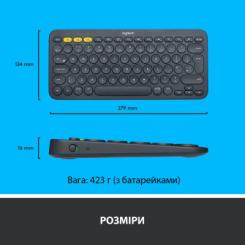Клавиатура Logitech K380 Multi-Device Bluetooth UA Graphite Фото 7