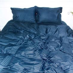 Пододеяльник MirSon Satin Stripe 30-0021 Dark Blue 220х240 см Фото