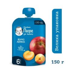 Детское пюре Gerber Яблоко и абрикос, 150 г Фото 1