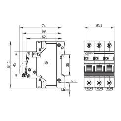 Автоматический выключатель Videx RS6 RESIST 3п 50А 6кА С Фото 3