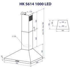 Вытяжка кухонная Minola HK 5614 I 1000 LED Фото 10