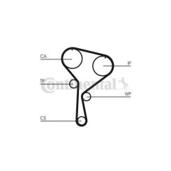 Комплект ремня ГРМ с помпой CONTITECH CT1035WP4 Фото 2