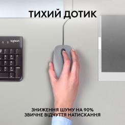 Мышка Logitech M110 Silent USB Mid Gray Фото 1