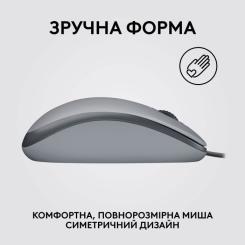 Мышка Logitech M110 Silent USB Mid Gray Фото 4