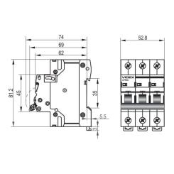 Автоматический выключатель Videx RS6 RESIST 1п 16А 6кА С Фото 3