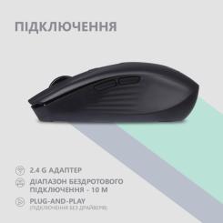 Мышка 2E MF270 Silent Rechargeable Wireless Black Фото 4