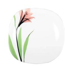 Тарелка Vittora Square Рожева Лілія 24 см Обідня Фото