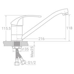 Смеситель TAU SL-1B243C Фото 1