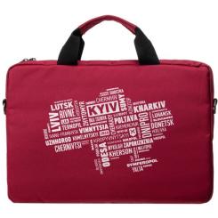 Сумка для ноутбука Vinga 15.6" NB1502 Burgundy, white print Фото 3
