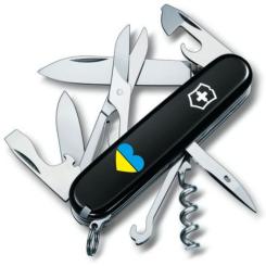 Нож Victorinox Climber Ukraine Black "Серце жовто-блакитне" Фото