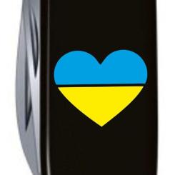 Нож Victorinox Climber Ukraine Black "Серце жовто-блакитне" Фото 2