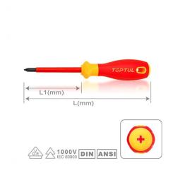 Отвертка Toptul диэлектрическая крестовая PH0x60мм (1000V) VDE Pro Фото 1
