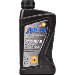 Трансмиссионное масло Alpine Syngear 75W-80 FE GL-4/GL-5 1л Фото