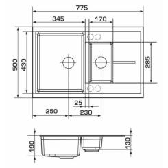 Мойка кухонная GRANADO LEON grafito Фото 8