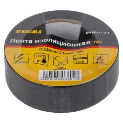Изоляционная лента Sigma ПВХ чорна 0.13мм*19мм*10м Фото