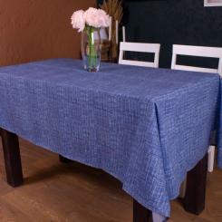 Скатерть MirSon Рогожа №209 Blue Binding 130x260 см Фото