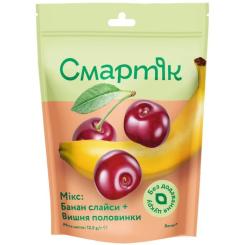 Сухофрукты Смартік Мікс Банан слайси + Вишня половинки 12.5 г Фото