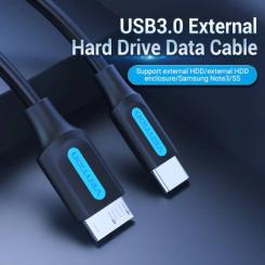 Дата кабель Vention USB-C to Micro BM 0.5m 2A Фото 2