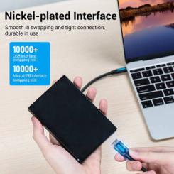 Дата кабель Vention USB-C to Micro BM 0.5m 2A Фото 3