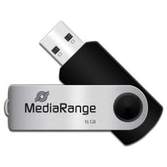 USB флеш накопитель Mediarange 16GB Black/Silver USB 2.0 Фото 1