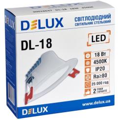 Светильник Delux DL-18 4500К 18Вт 1440лм 230В D165мм Фото 1