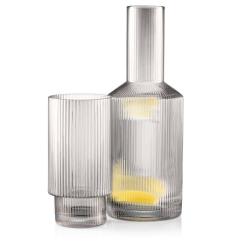 Графин Ardesto 800мл, боросилікатне скло, сірий Фото 1