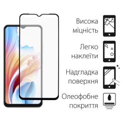 Стекло защитное Dengos Full Glue Oppo A38 (black) Фото 1
