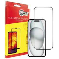 Стекло защитное Dengos Full Glue iPhone 15 Plus (black) Фото
